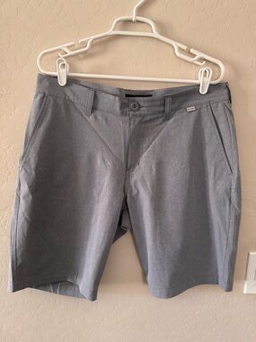 Travis Mathew Heather Gray Flat-Front Performance Shorts